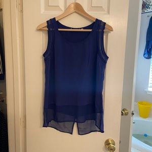Nexx tank top, blue, Xs, 100% silk.